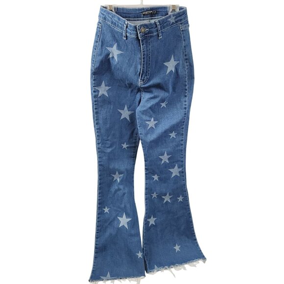 Written in the Stars Flared High Waist Denim Jeans Nasty Gal Women Size 6 - Picture 7 of 11